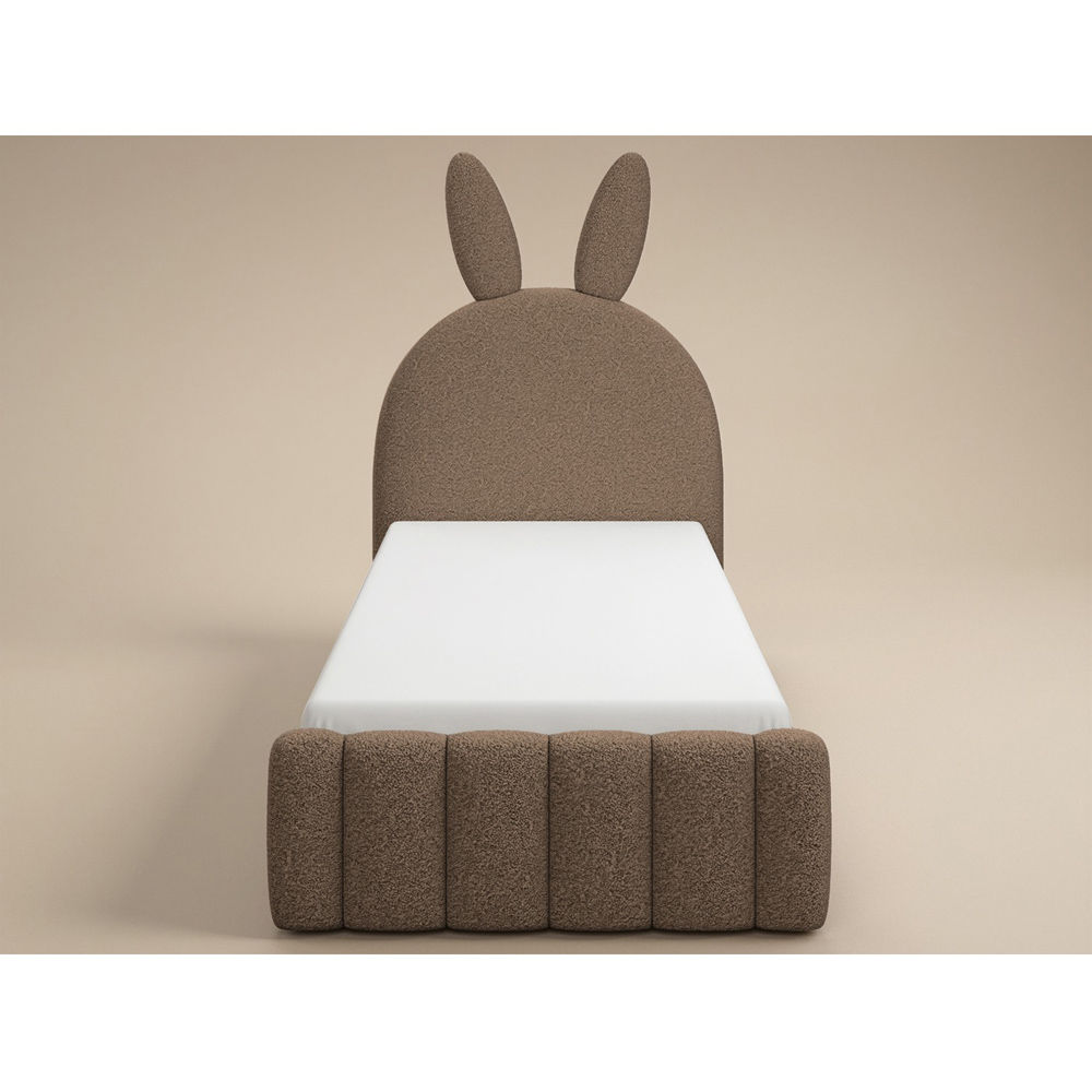 Flair Lapin Single Brown Boucle Bed with Bunny Headboard Image 3