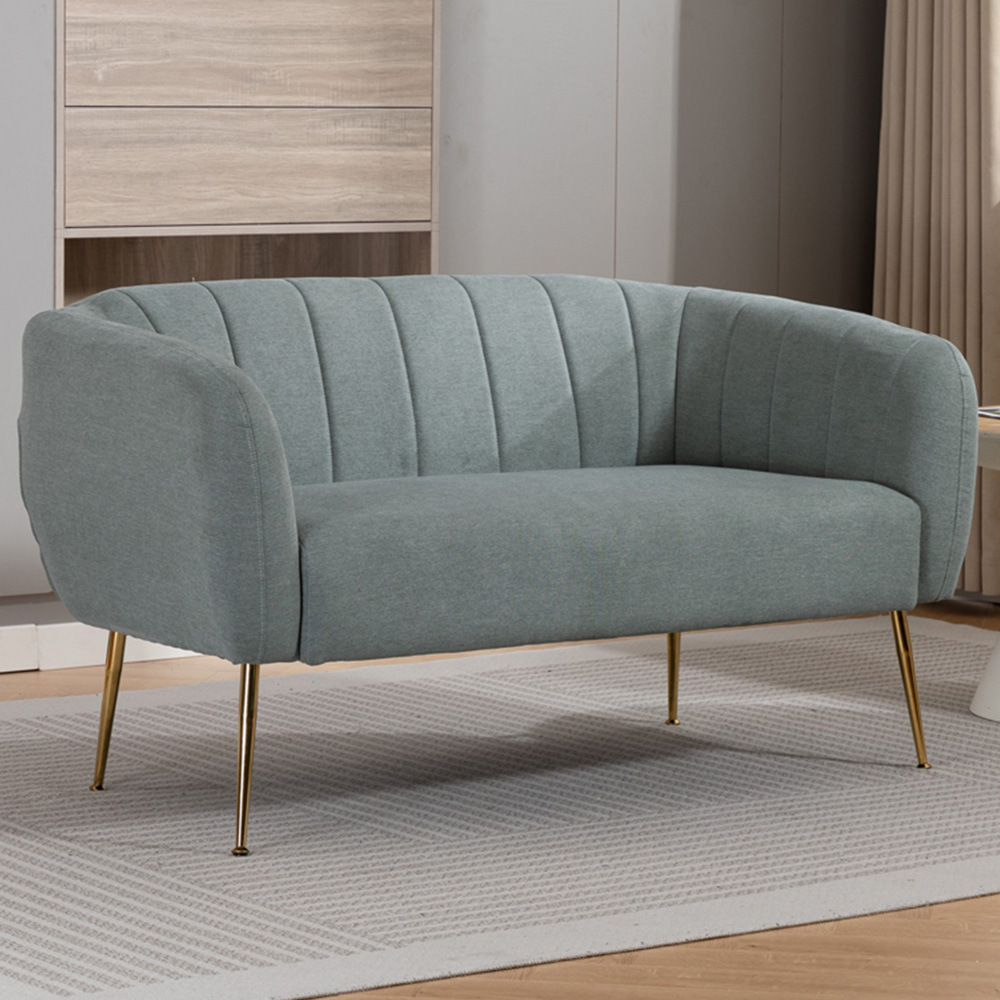 Artemis Home Stanton 2 Seater Duck Egg Fabric Shell Accent Sofa Image 1