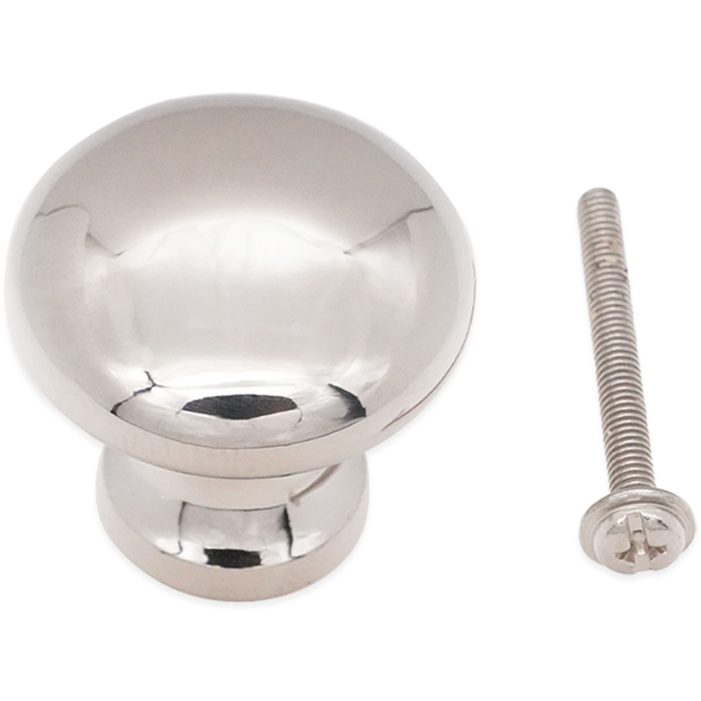 Spira Brass Mushroom Polished Nickel Small 25mm Cupboard Knob Image 4