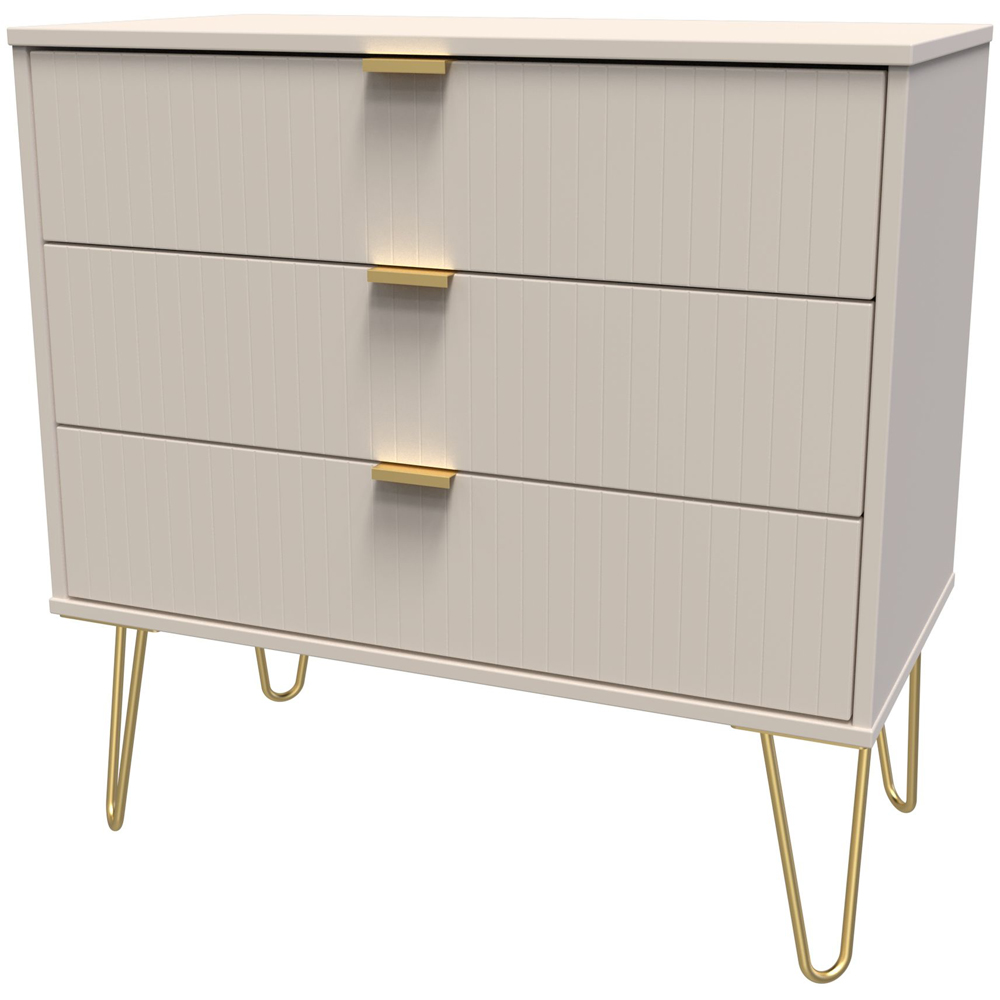 Crowndale Linear 3 Drawer Kashmir Matt Wide Chest of Drawers Ready Assembled Image 2