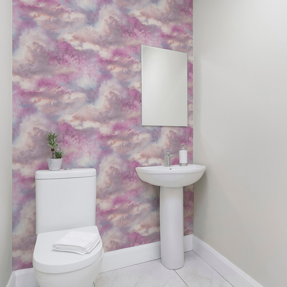 Arthouse Diamond Galaxy Purple and Blush Pink Wallpaper Image 4