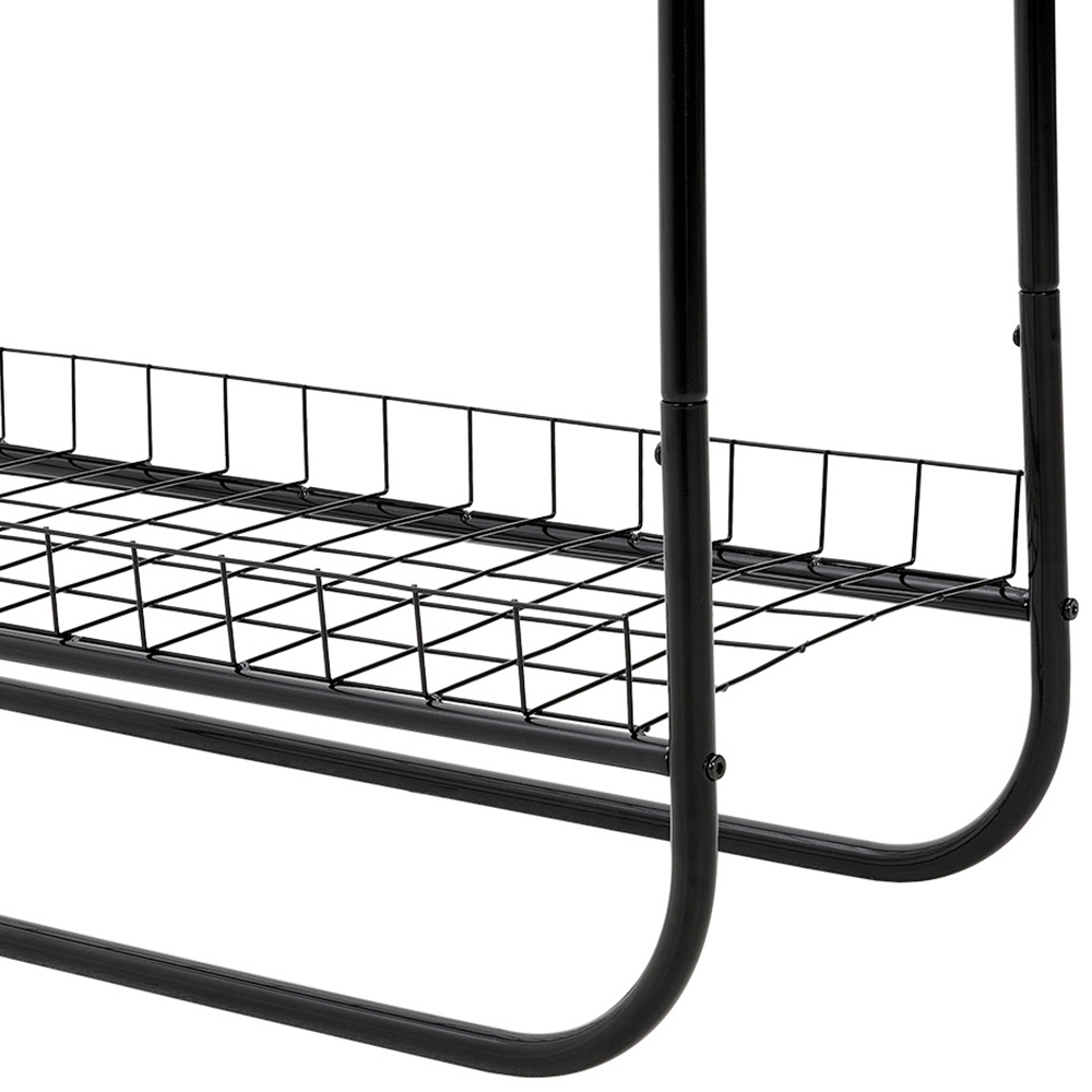H&O Direct Metal Clothing Rack with Basket Image 4