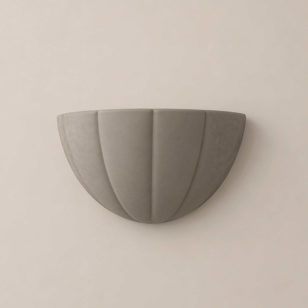 ValueLights Leonardo Moss Green Ceramic Scallop LED Flush Wall Light with Bulb Image 4
