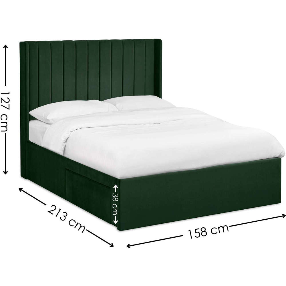 Julian Bowen Leila Bottle Green King Size Bed with Dual Storage Door Image 9