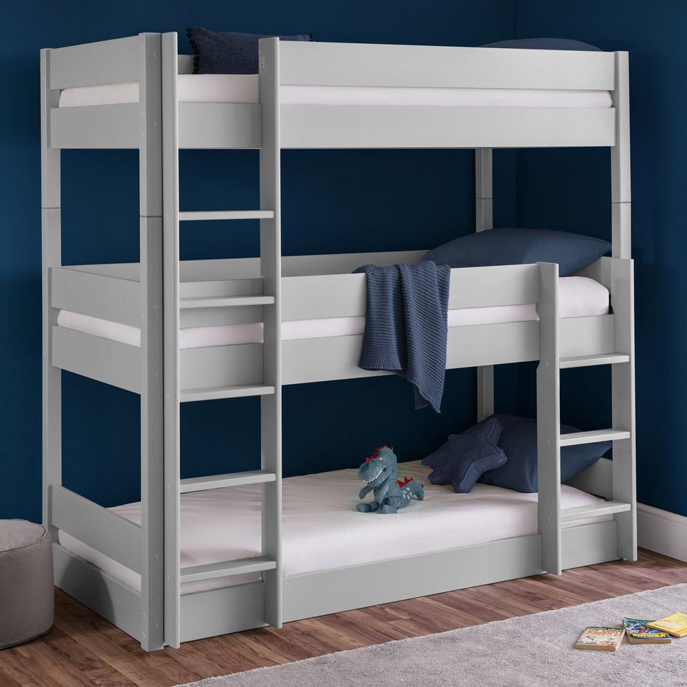 Julian Bowen Trio Dove Grey Triple Sleeper Bunk Bed Image 1