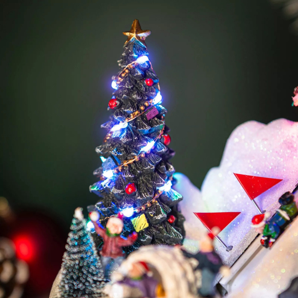 Marco Paul LED Ski Slope Christmas Village Scene Decoration Image 3