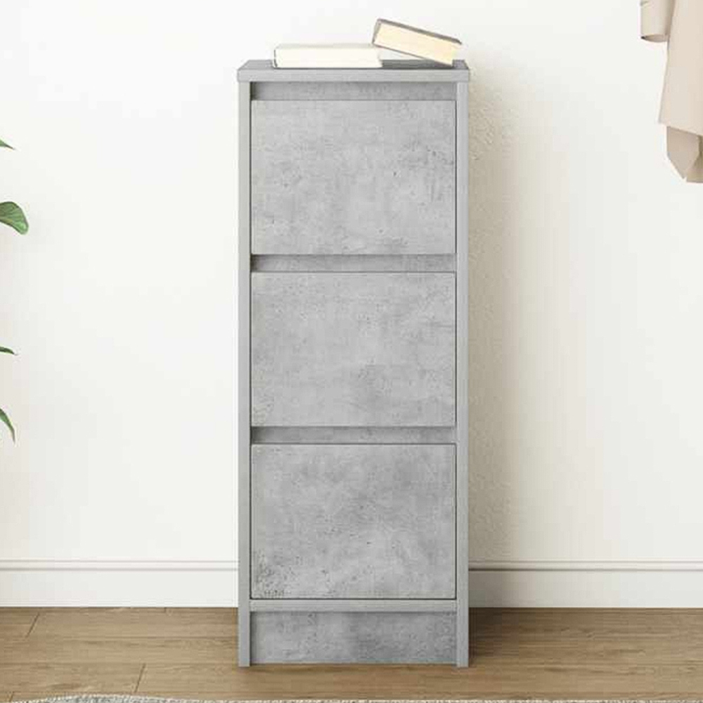 vidaXL 3 Drawer Concrete Grey Sideboard Image 1