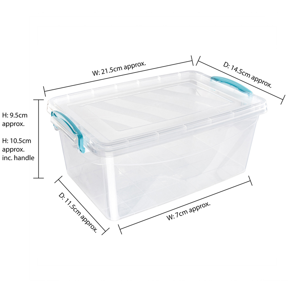 JVL Plastic Stackable and Nestable Food Storage Box with Clip Lid Set of 5 Image 8