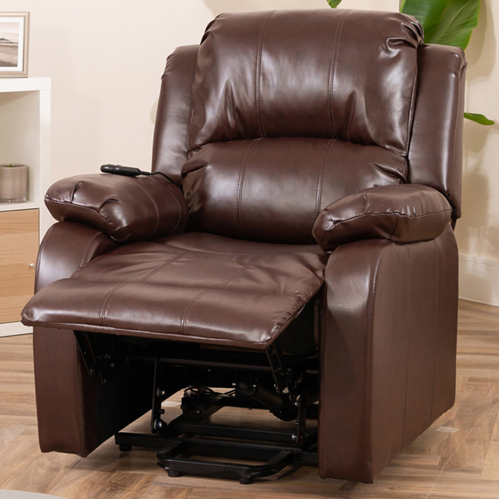 Artemis Home Northfield Brown Dual Motor Massage and Heat Riser Recliner Chair Image 1
