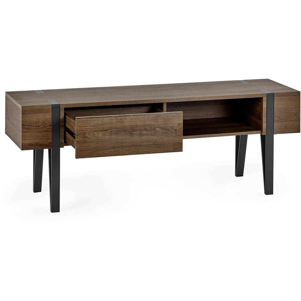 Julian Bowen Troy Single Drawer Rustic Wood Effect TV Stand for 65 inch Image 3
