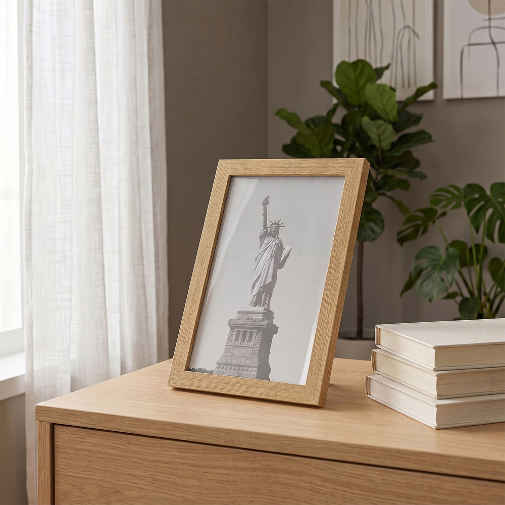 Living and Home Natural Wood Grain Photo Frame 4 x 6 inch 5 Pack Image 2