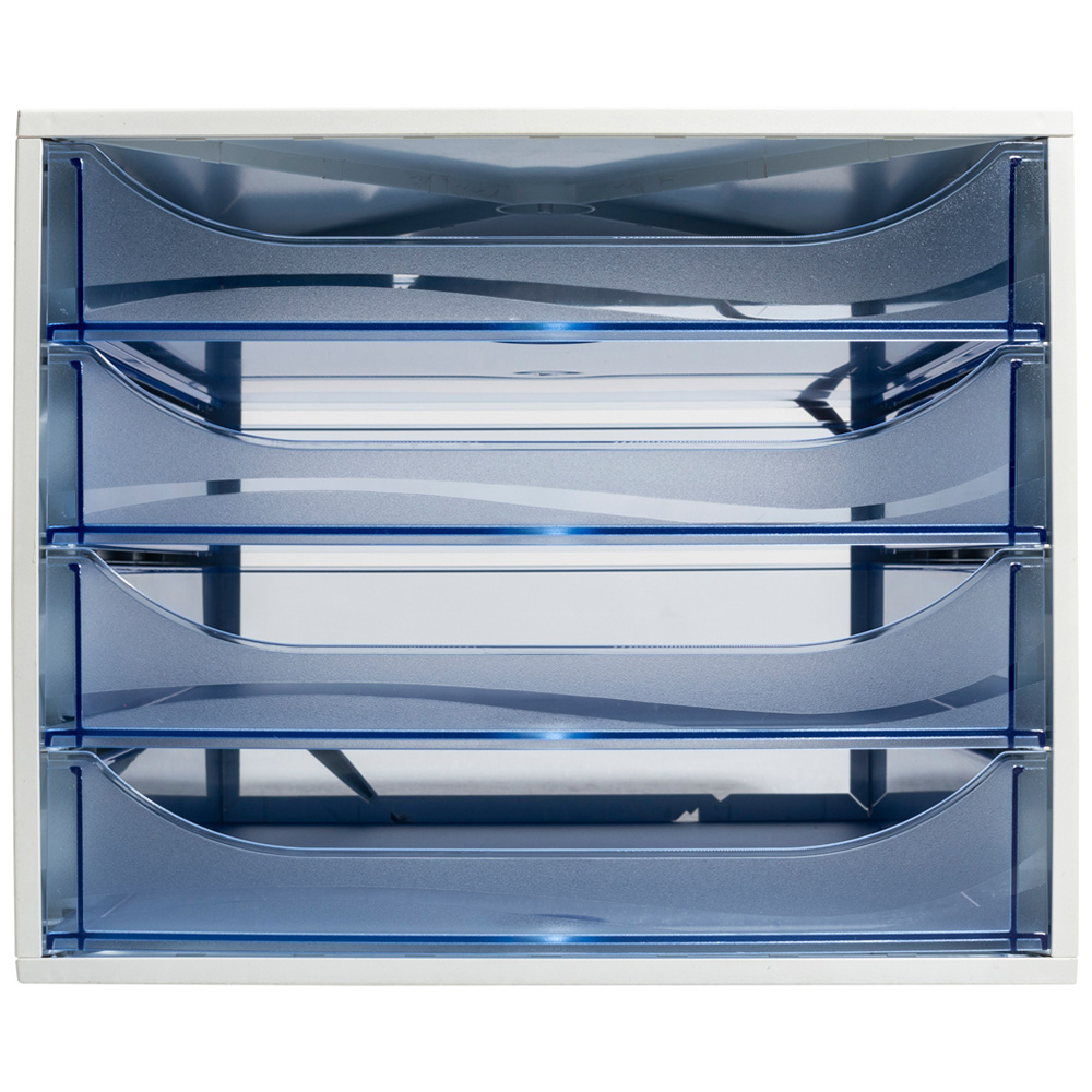 Exacompta EcoBox Linicolor 4 Drawer Ice Blue Desk Organiser Image 2