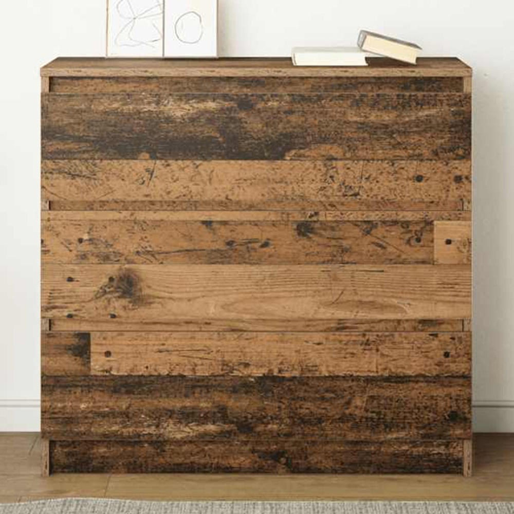 vidaXL 3 Drawer Old Wood Sideboard Image 1