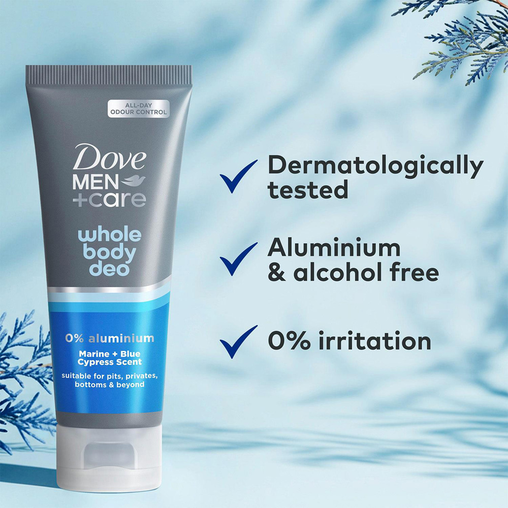 Dove Men+Care Whole Body Marine and Blue Cypress Deodorant Cream 75ml 6 pack Image 5