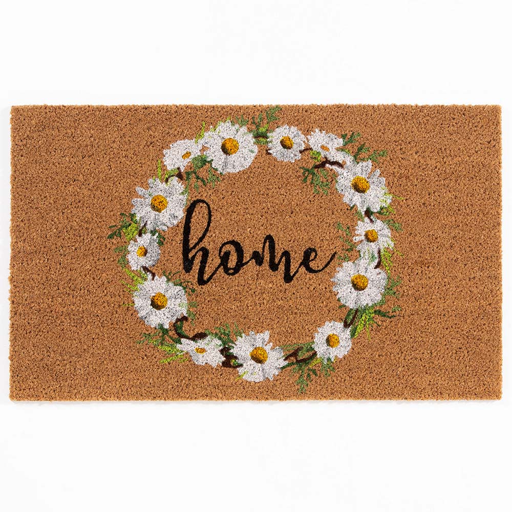 Astley Natural Daisy and Home Coir Doormat 75 x 45cm Image 1