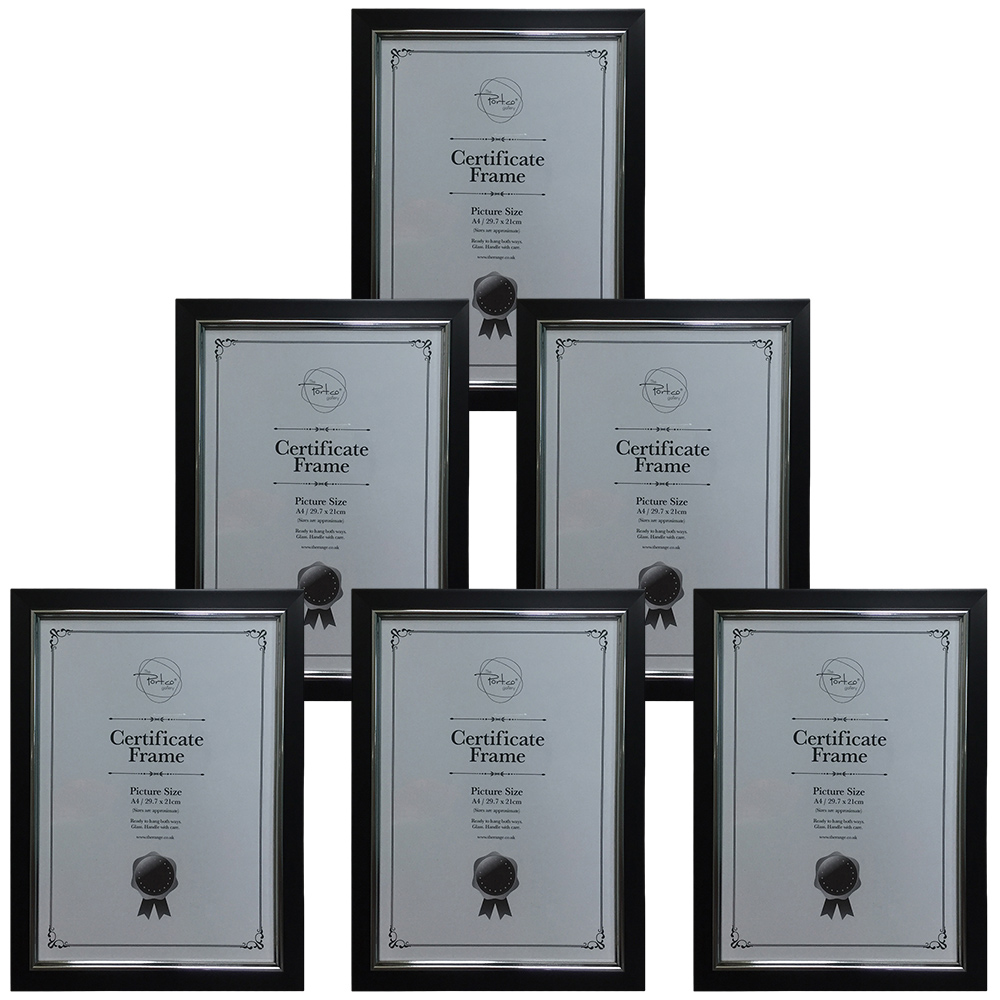 The Port. Co Gallery Black Certificate Photo Frame A4 Case of 6 Wilko