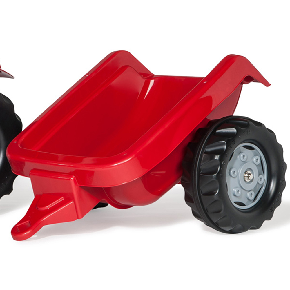 Rolly Toys Case Red Tractor with Roll Bar and Trailer Image 3