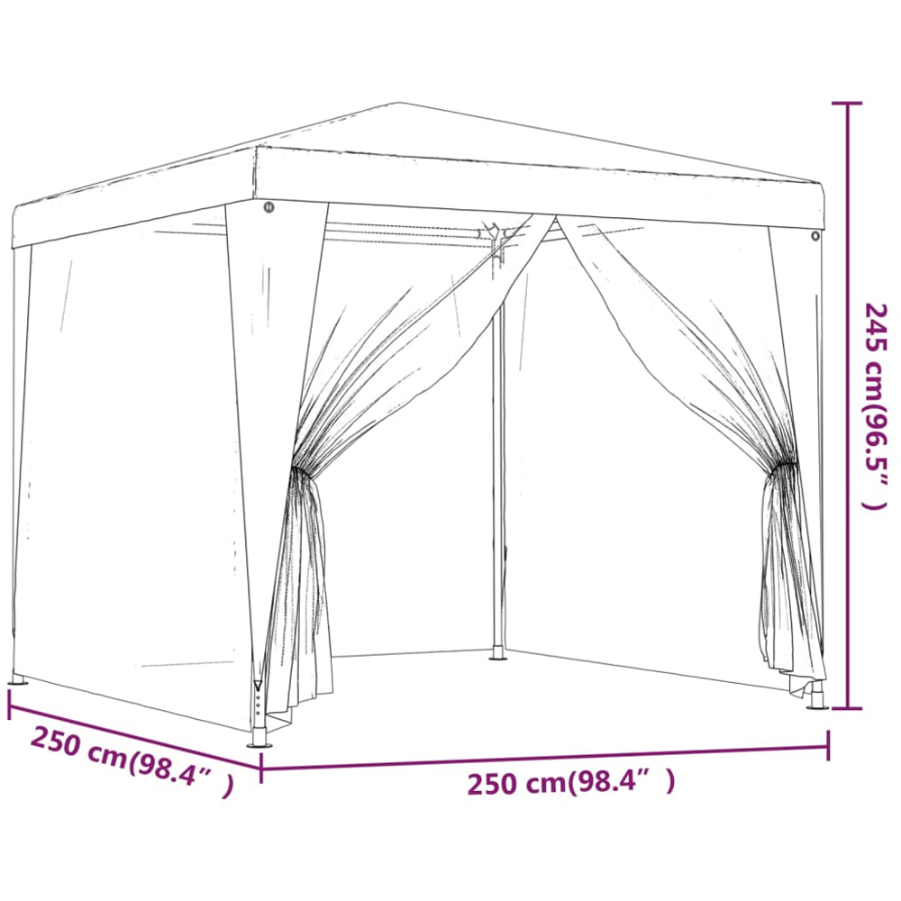 vidaXL 2.5 x 2.5m Green Pop Up Party Tent Image 7