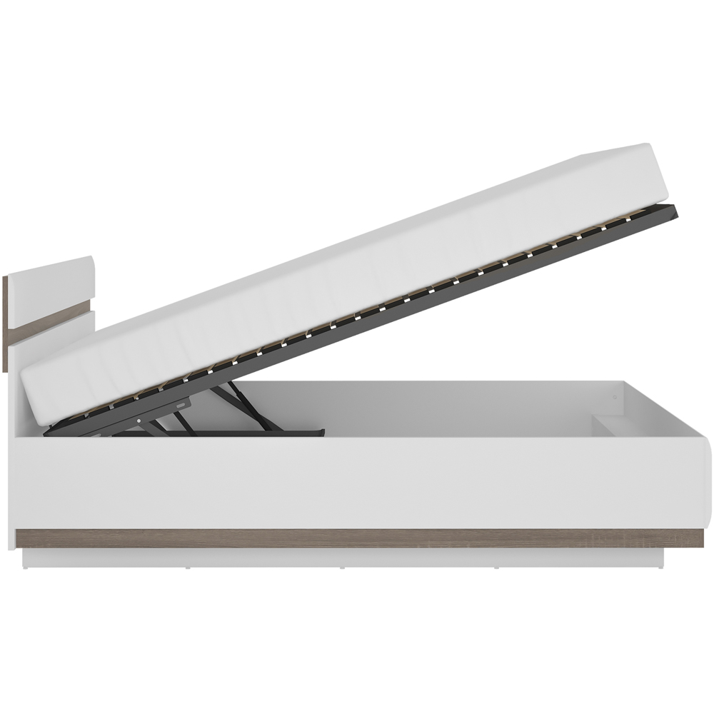 Florence Chelsea King Size White and Oak Bedroom Bed Image 3