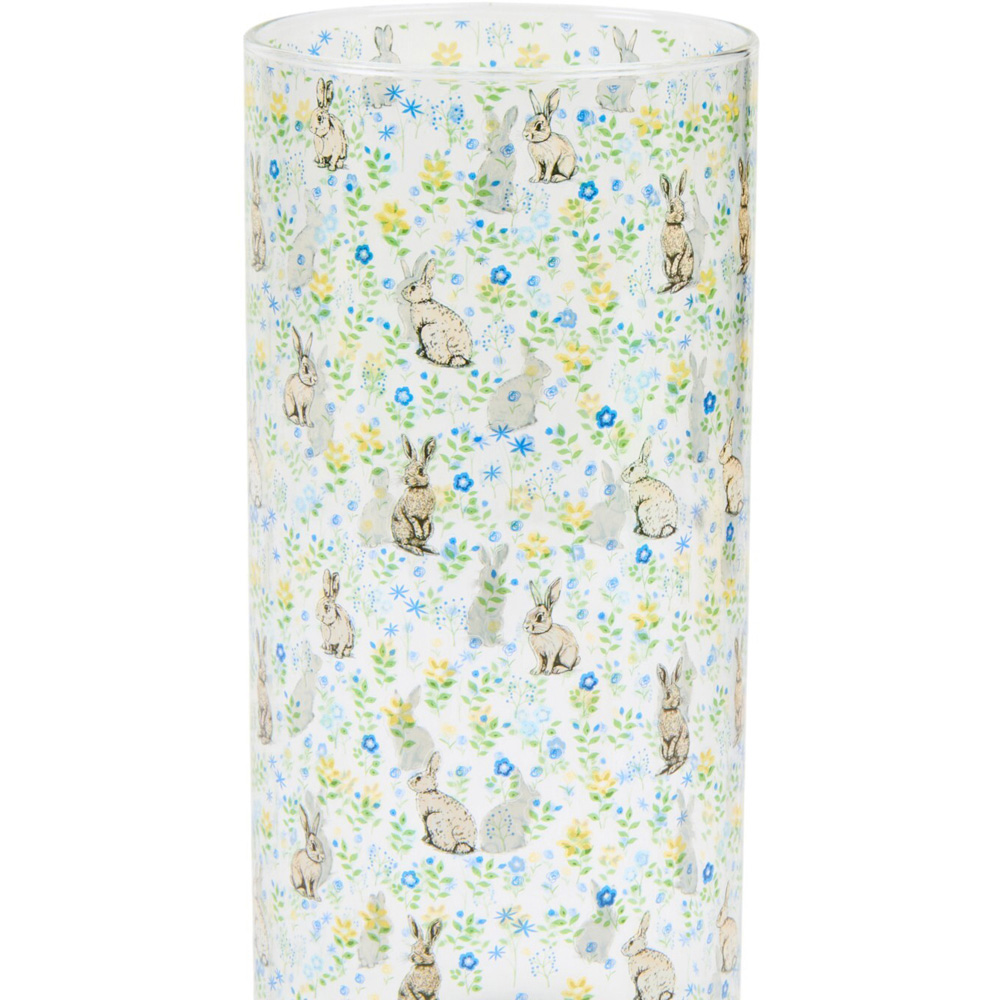 Floral Bunny Glass Jar with Bamboo Lid Clear Image 3