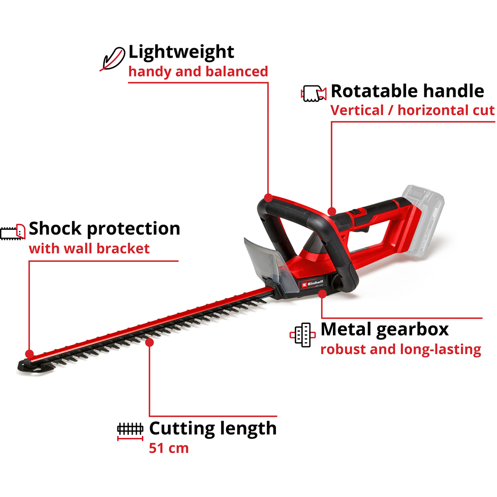 Einhell Power X-Change GC-CH 18/50 Li-Solo Cordless Hedge Trimmer Image 9