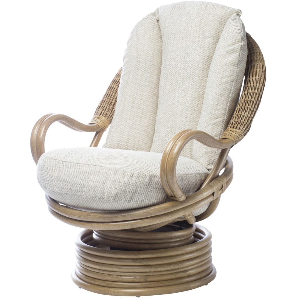 Desser Furniture Seville Light Oak Natural Rattan Jasper Swivel Rocking Chair Image 2