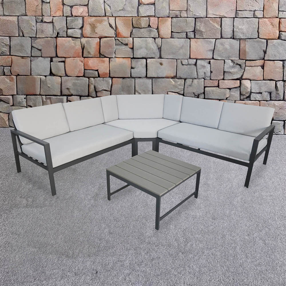 Outdoor Essentials Pascal 5 Seater Grey Corner Lounge Set Image 1