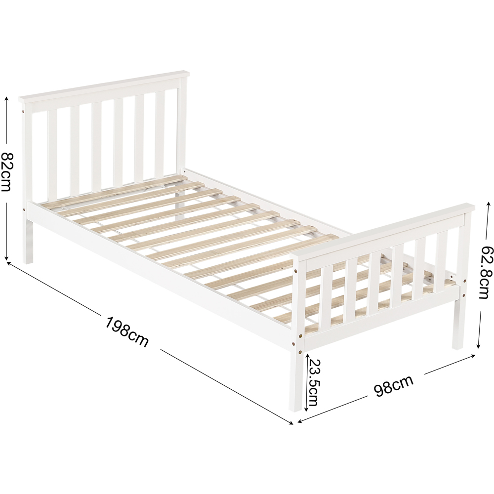 Brooklyn Single White Wooden Bed Frame Image 9