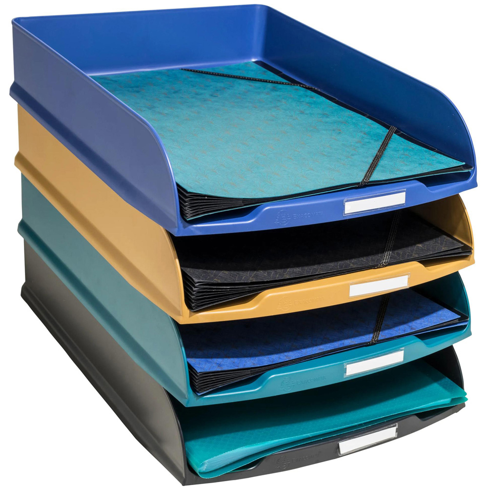 Exacompta Neo Deco Multicolour Letter Tray 4 Pack Image 4