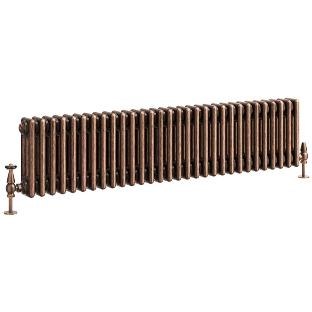 Go Bathrooms Clarence Antique Copper 3 Column 30 Section Radiator 300 x 1370mm Image 1
