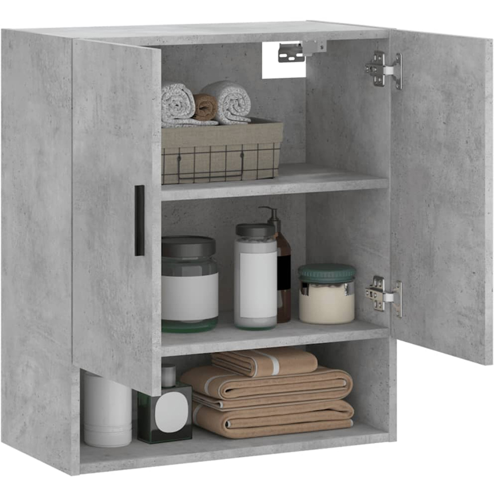 vidaXL 2 Door Single Shelf Concrete Grey Wall Cabinet Image 4