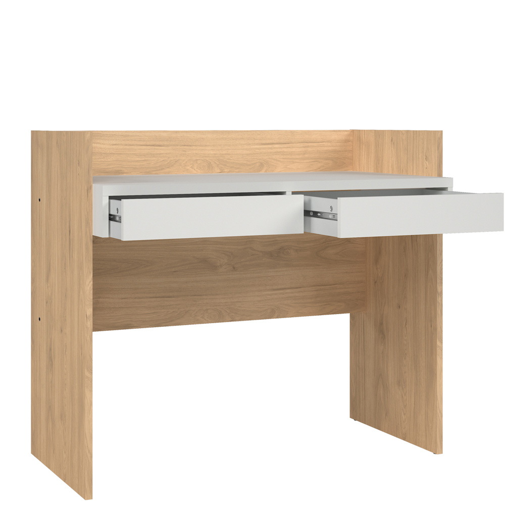Florence Function Plus 2 Drawer Desk Jackson Hickory and White Image 5