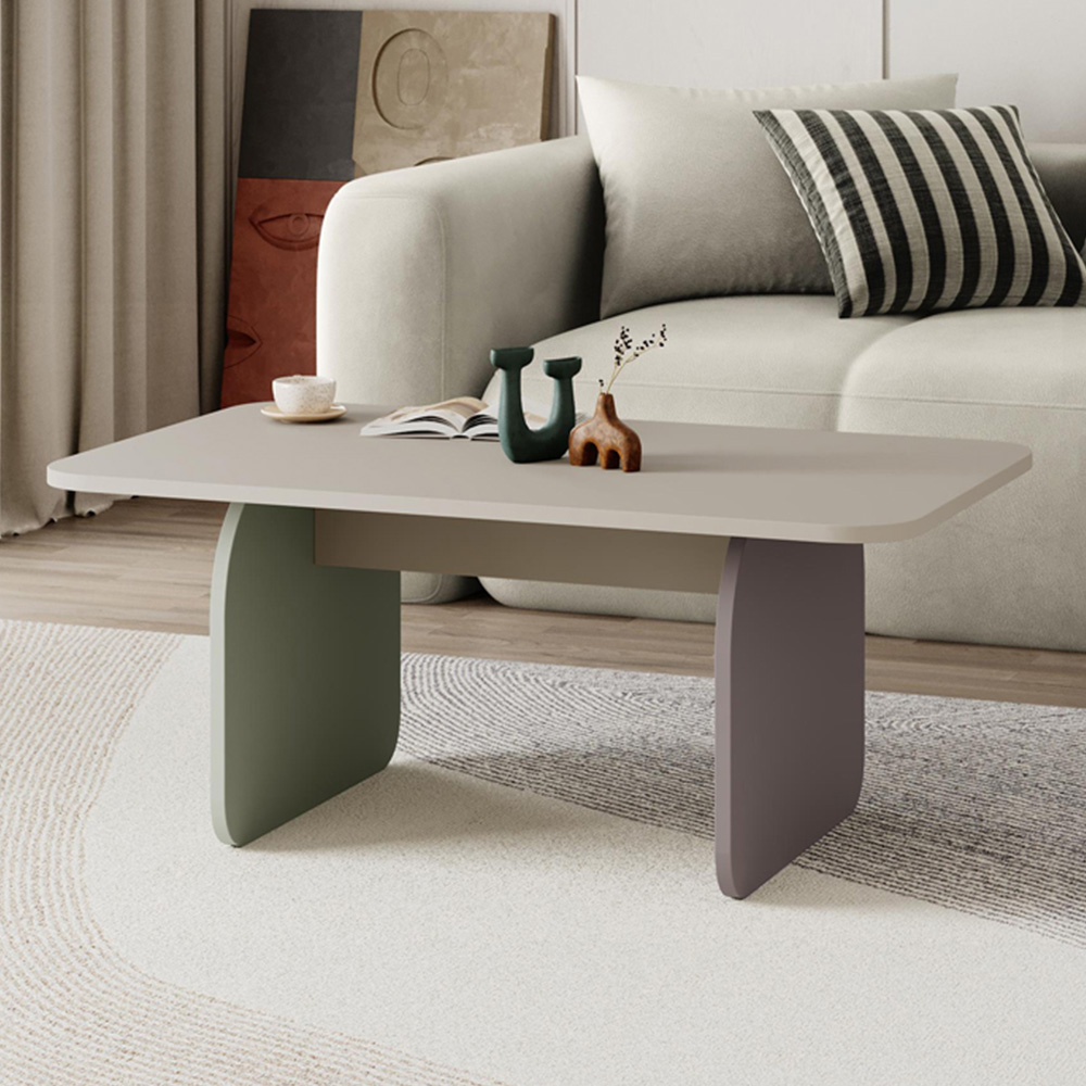 Decortie Pietra Sandstone with Light Mocha and Green Coffee Table Image 1