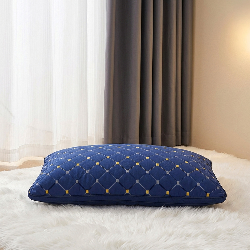 Living and Home Dark Blue Geometric Polyester Supportive Pillow Insert 74 x 48cm Image 2
