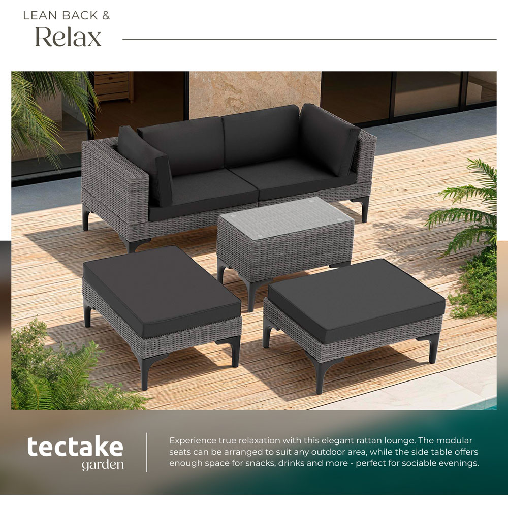 tectake Bellaria Grey 4 Seater Garden Furniture Set Image 4