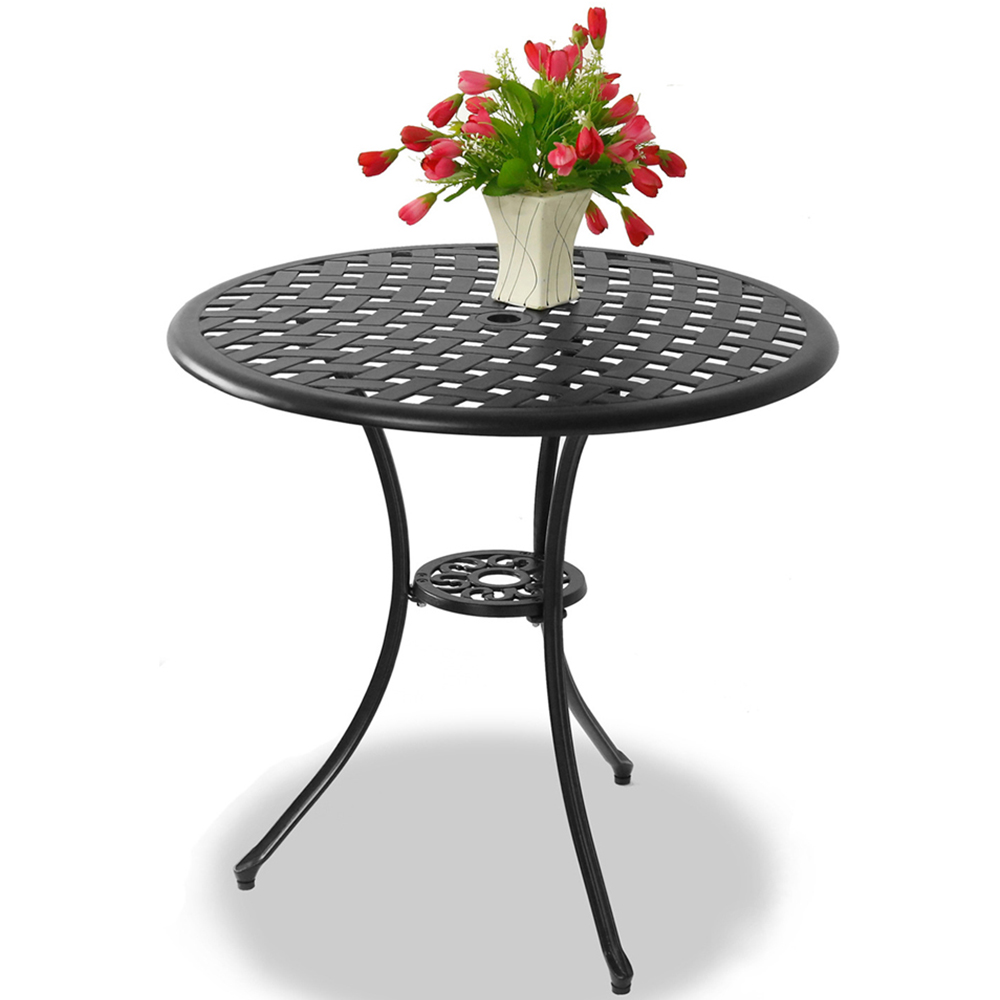 Centurion Supports OSHOWA Black Aluminium Garden Patio Bistro Table Image 3