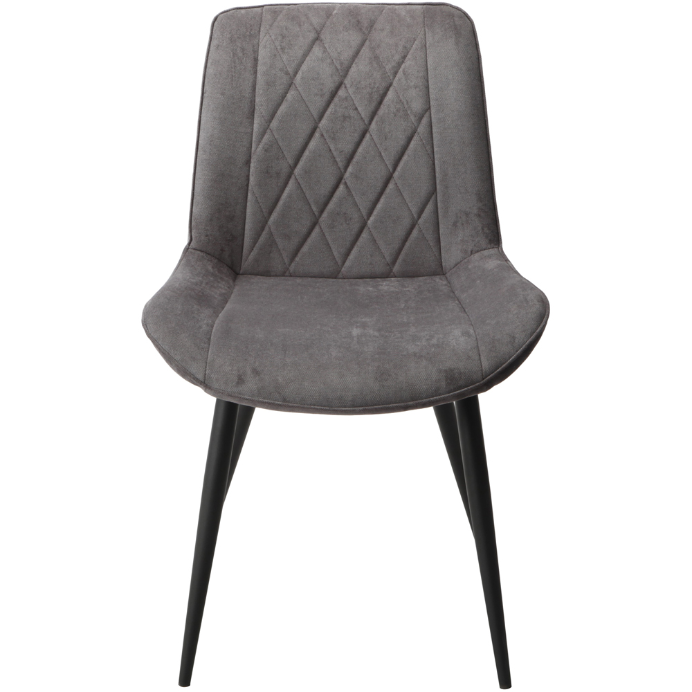 Core Products Aspen Set of 2 Grey and Black Diamond Stitch Dining Chair Image 2
