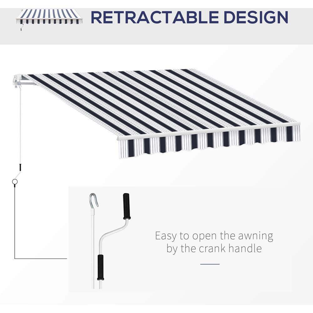 Outsunny Blue and White Retractable Awning 2.5 x 2m Image 5