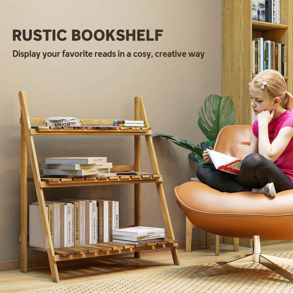 Outsunny 3-Tier Wooden Foldable Flower Pot Stand Image 3