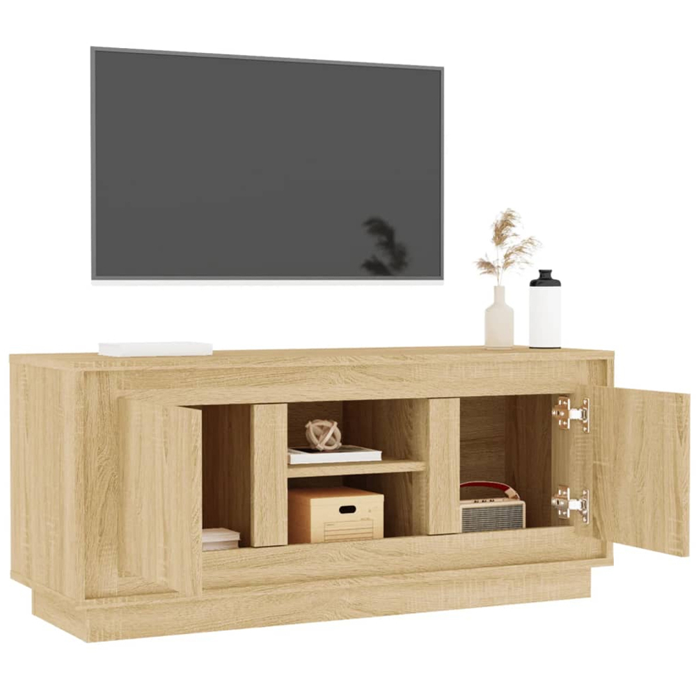 vidaXL 2 Door 2 Shelf Sonoma Oak TV Cabinet Image 5