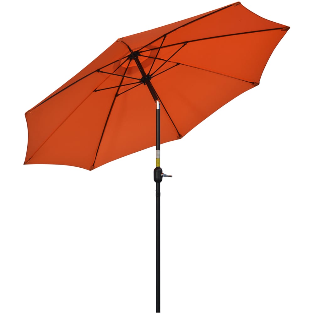 Outsunny Orange Crank and Tilt Parasol 2.6m Image 1