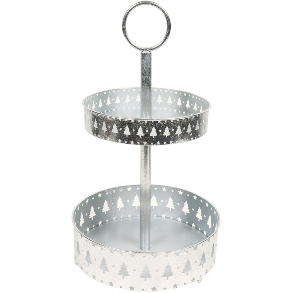 2-Tier Glistening Tower Silver Image 2