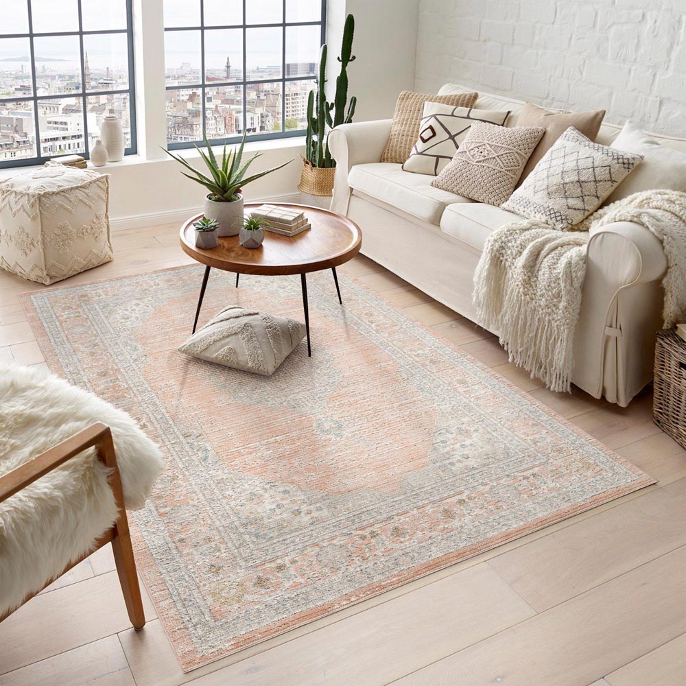 Desire Rugs Maia Coral Orchid Floral Non Slip Rug 120 x 180cm Image 2