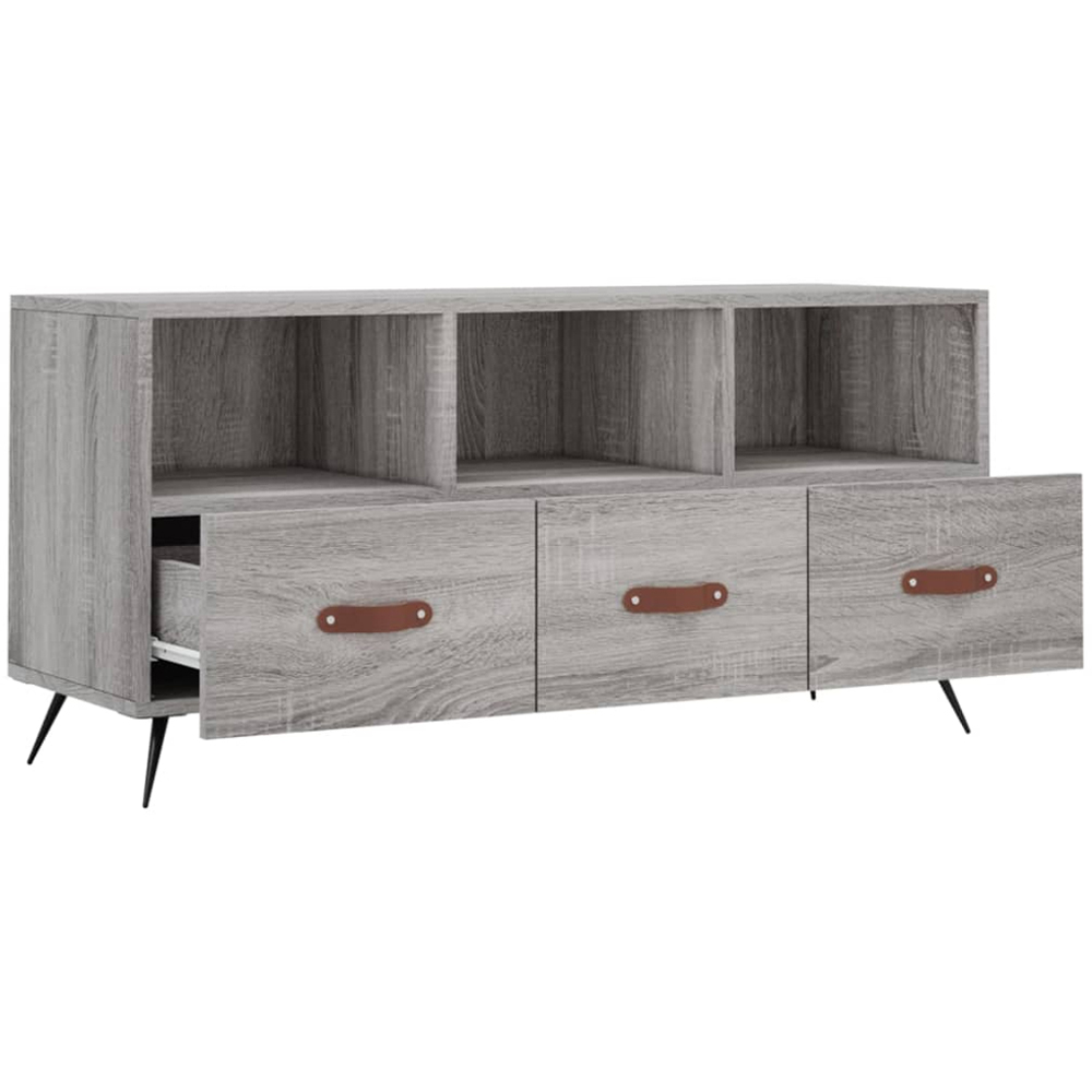 vidaXL 3 Drawer 3 Shelf Grey Sonoma TV Cabinet Image 6