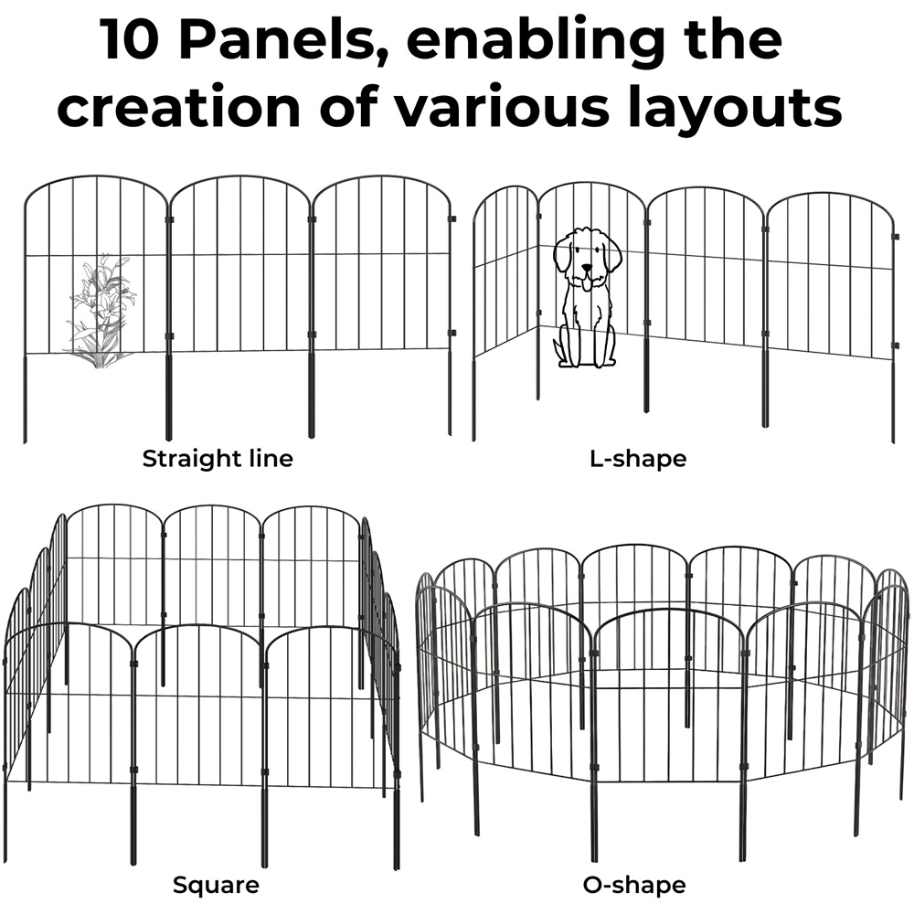 Levede Metal Animal Barrier Garden Fence 61 x 32cm 10 Pack Image 6