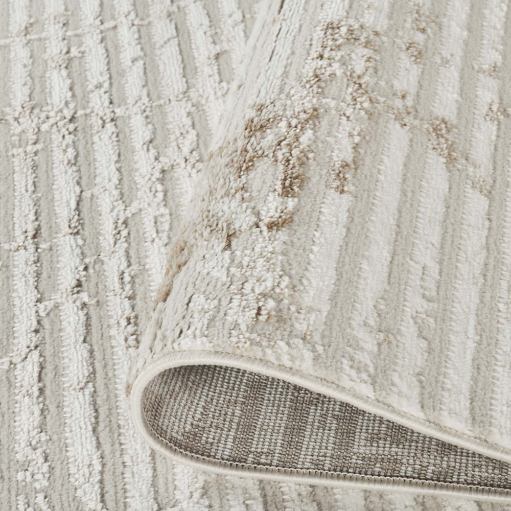 Desire Rugs Perla Beige Modern Abstract Linear Molten Design Rug 60 x 220cm Image 4