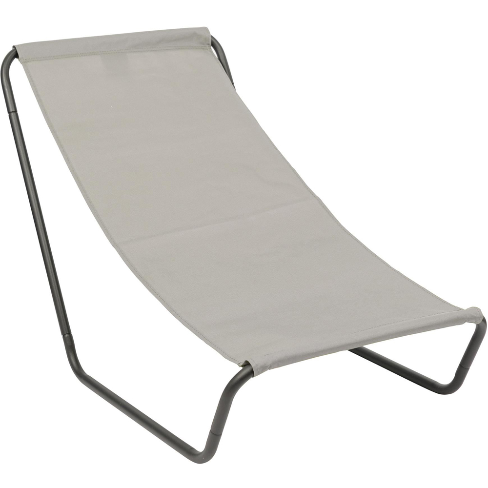 Harbour Housewares Matt Black and Beige Folding Beach Lounger Image 2