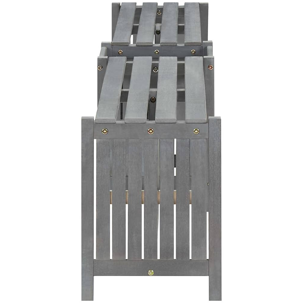 Walplus Grey Solid Acacia Wood Corner Garden Bench with Planter 117cm Image 6
