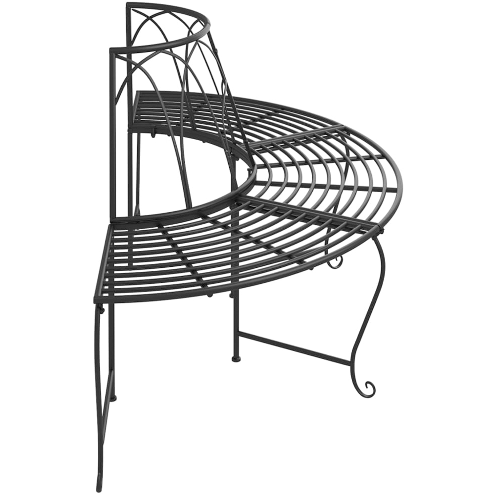 vidaXL Black Steel Half Round Circular Tree Image 4