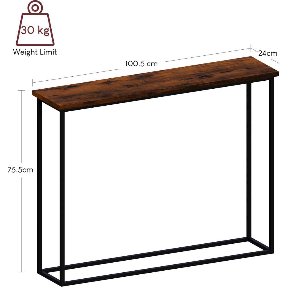 VIDA DESIGNS Rustic Brown and Black Metal Leg Console Table Image 8